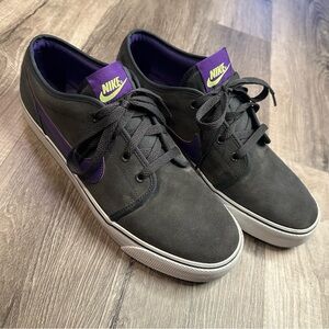Nike Men's Toki Low TXT sneakers, Gray Purple Skateboard Casual Suede Size 11